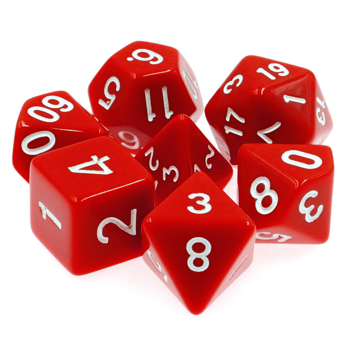 Red Opaque Dice Set