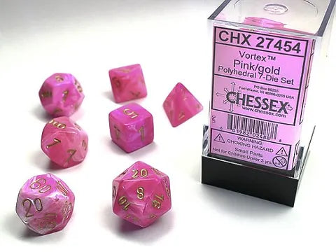 7 Dice Set - Vortex Pink/Gold