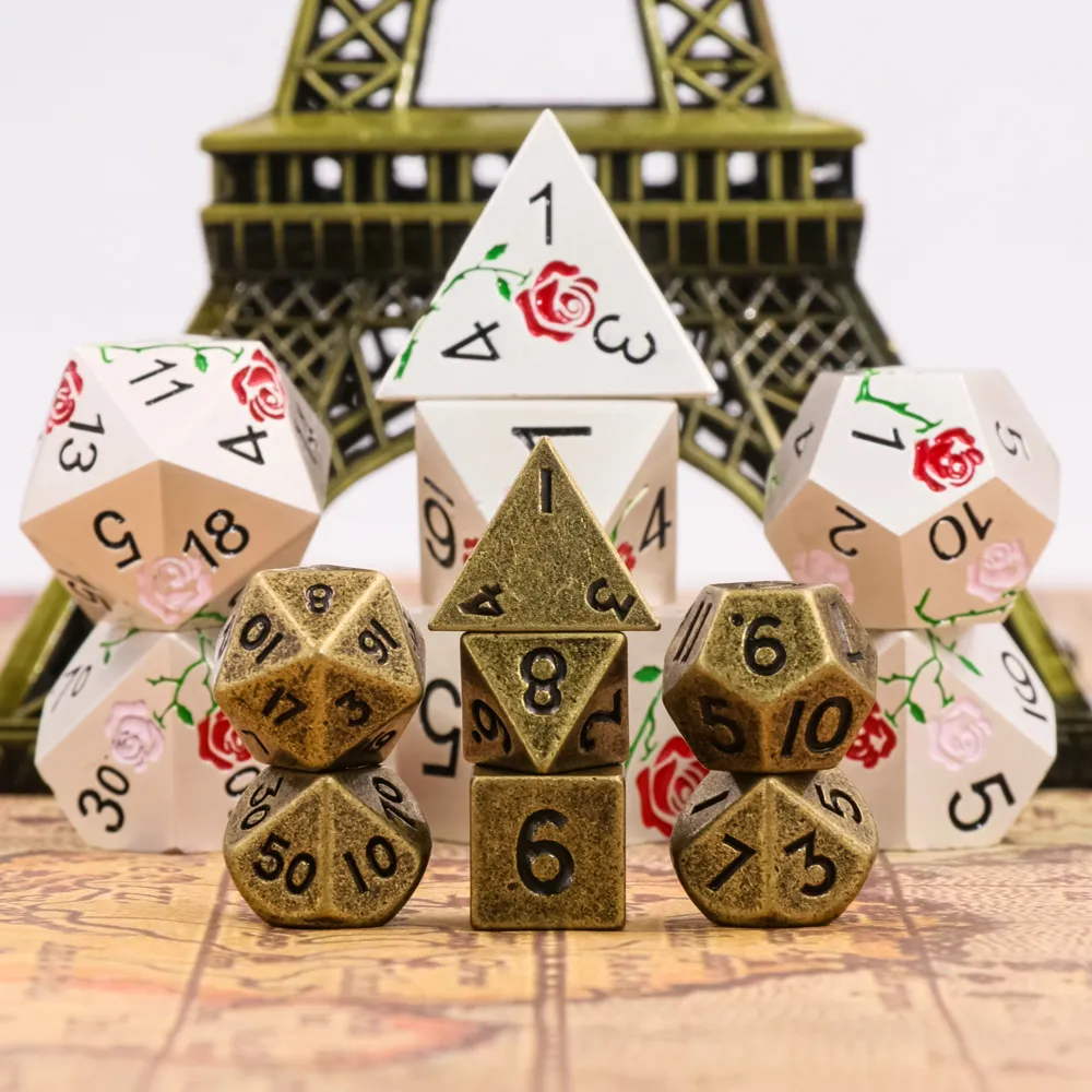 Gold - 7ct Metal Mini Dice Set
