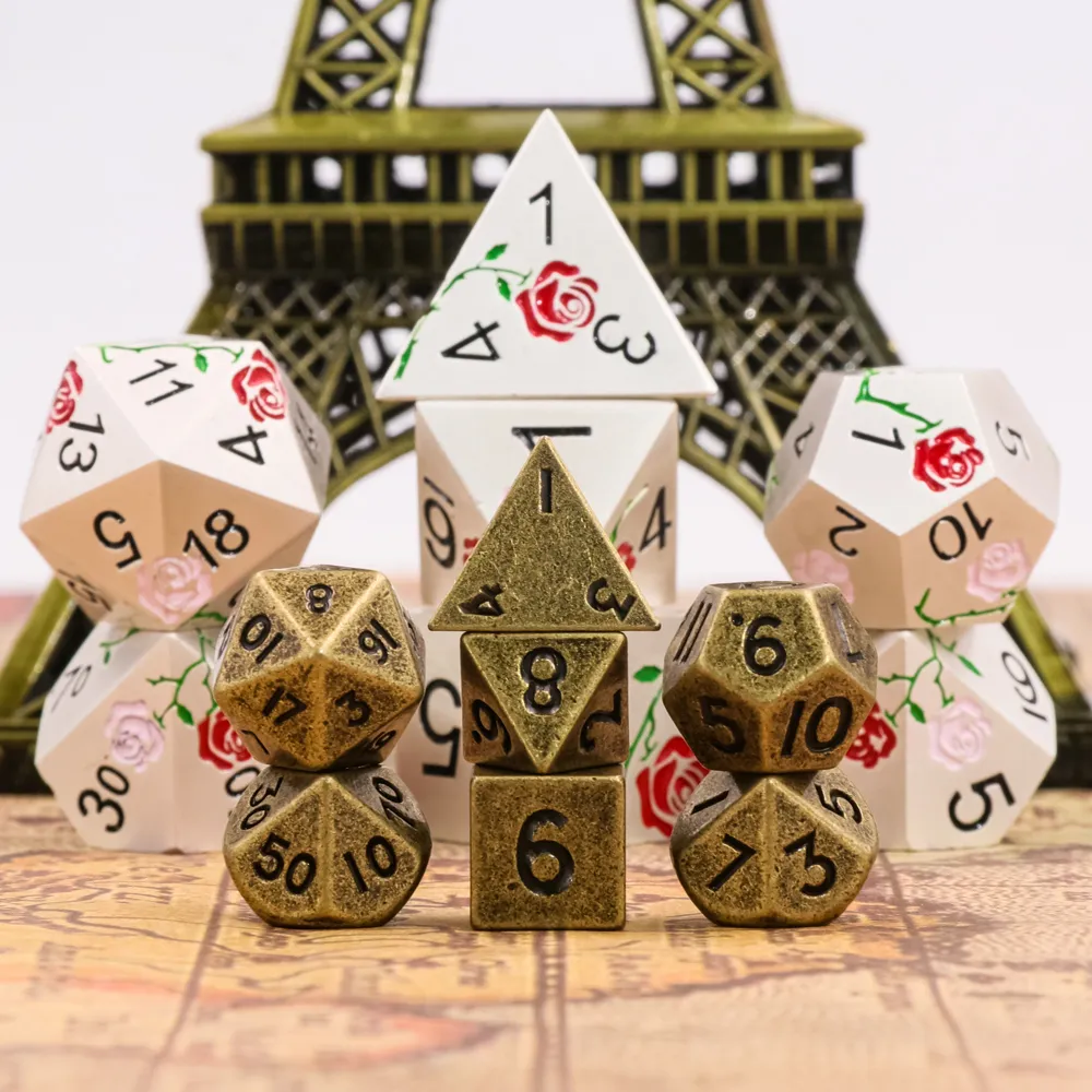 Mini Metal Dice - Gold