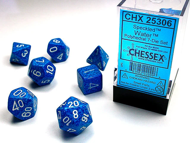 7 Dice Set Speckled Water