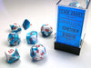 7 Dice Set Astral Blue-White/Red