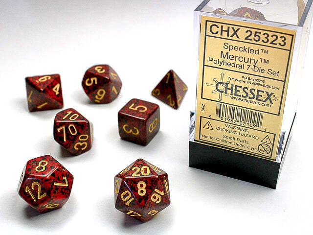 7 Dice Set - Speckled - Mercury