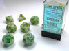 7 Dice Set Marble Polyhedral Set Green/Dark Green