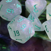 The Chaos - Teal Font - 7ct Dice Set
