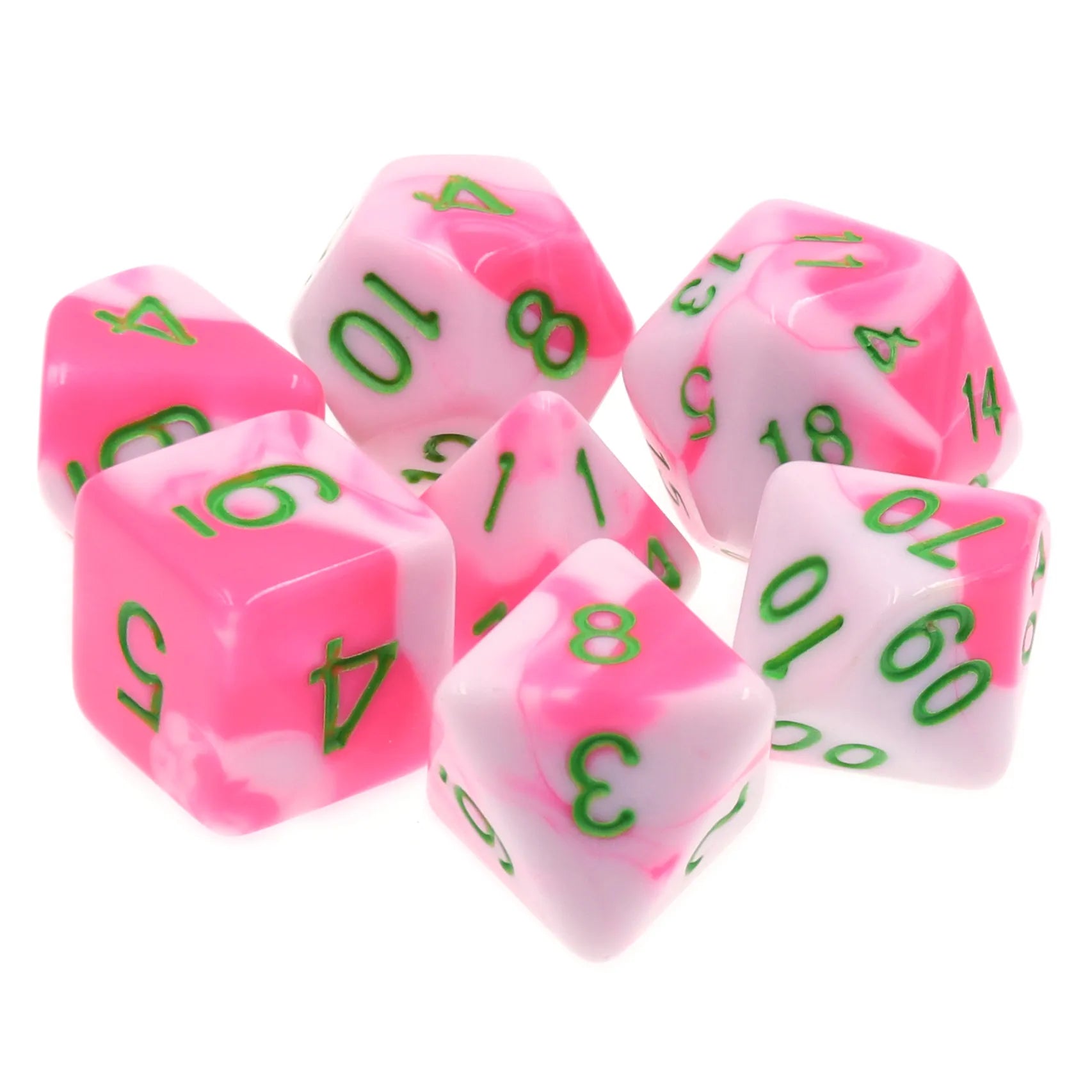 Pink & White Blend  - 7ct Dice Set