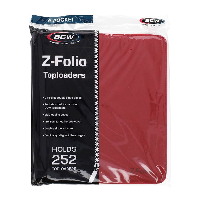 BCW - Z-Folio 9-Pocket LX Album - Toploaders - Red