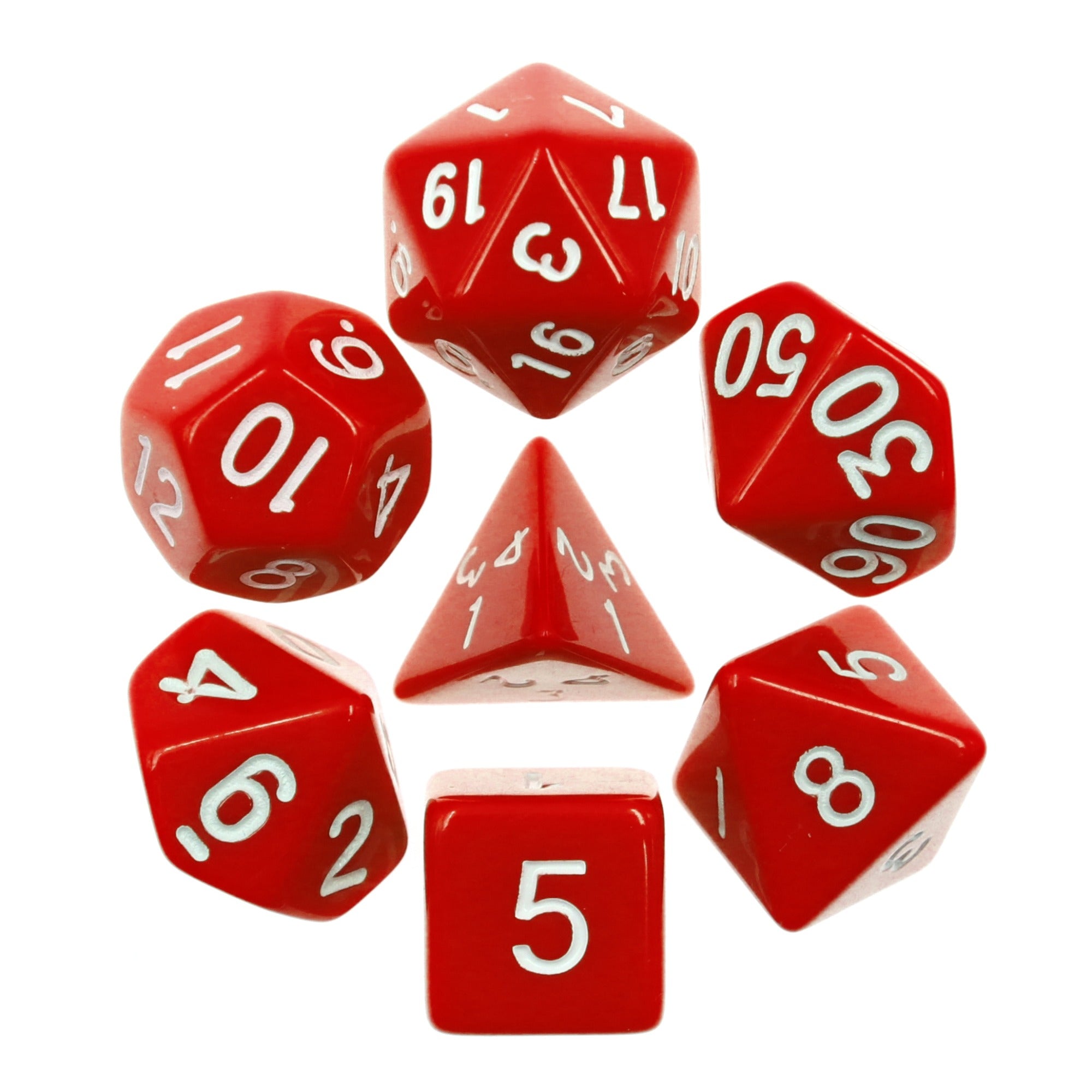 Red Opaque - 7ct Dice Set