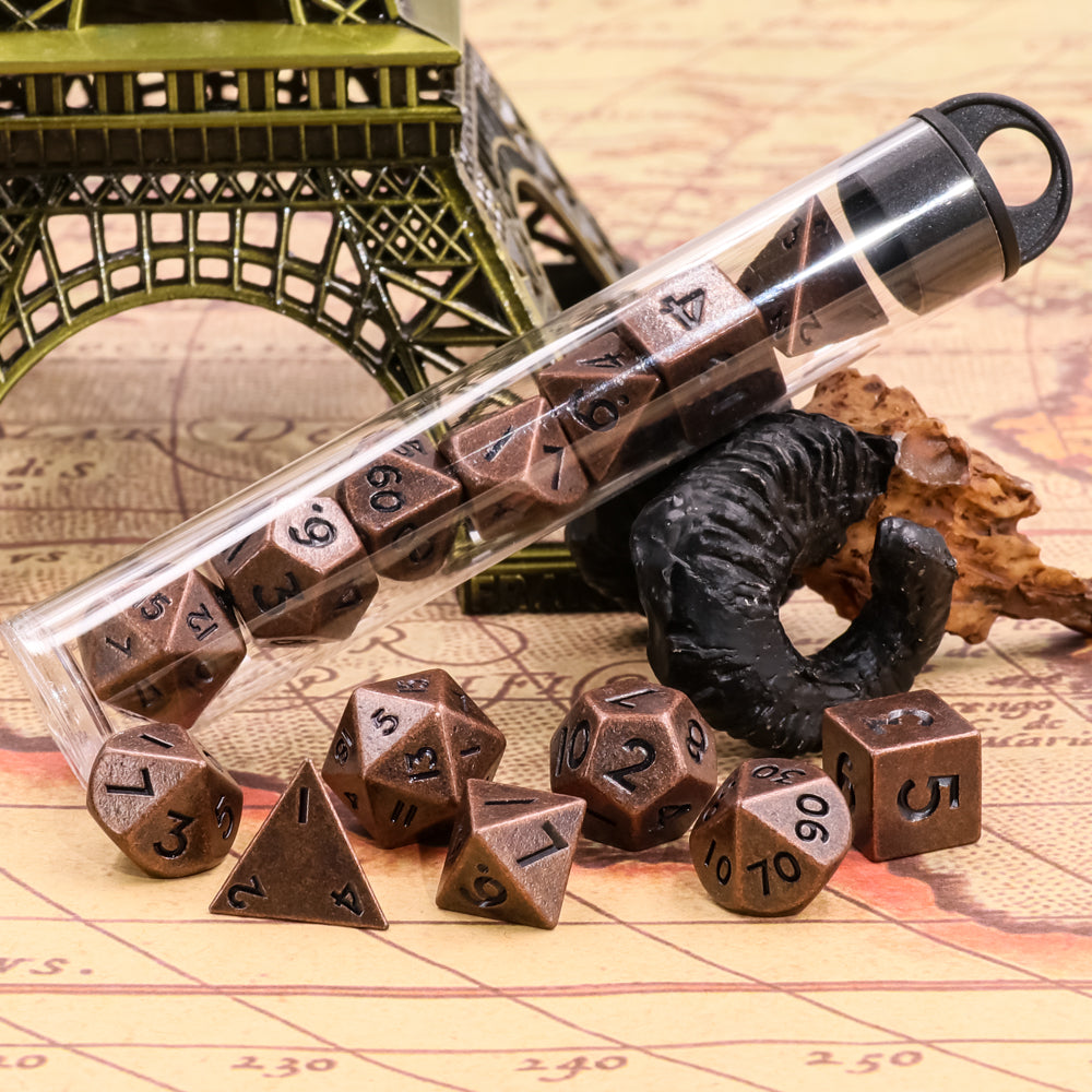 Copper - 7ct Metal Mini Dice Set