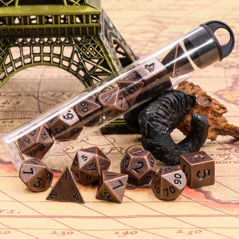 Copper - 7ct Metal Mini Dice Set