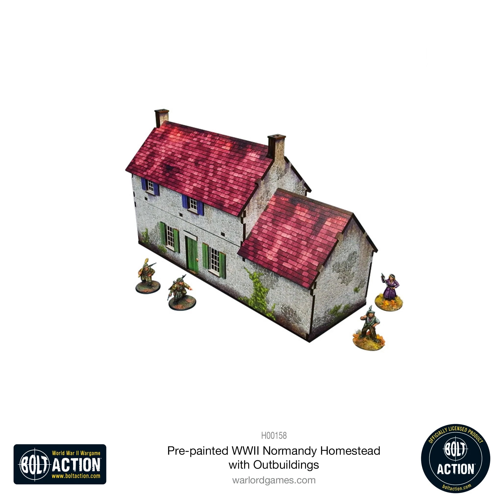 Bolt Action - Pre-painted WWII Normandy Homestead with Outbuildings