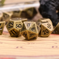 Gold - 7ct Metal Mini Dice Set