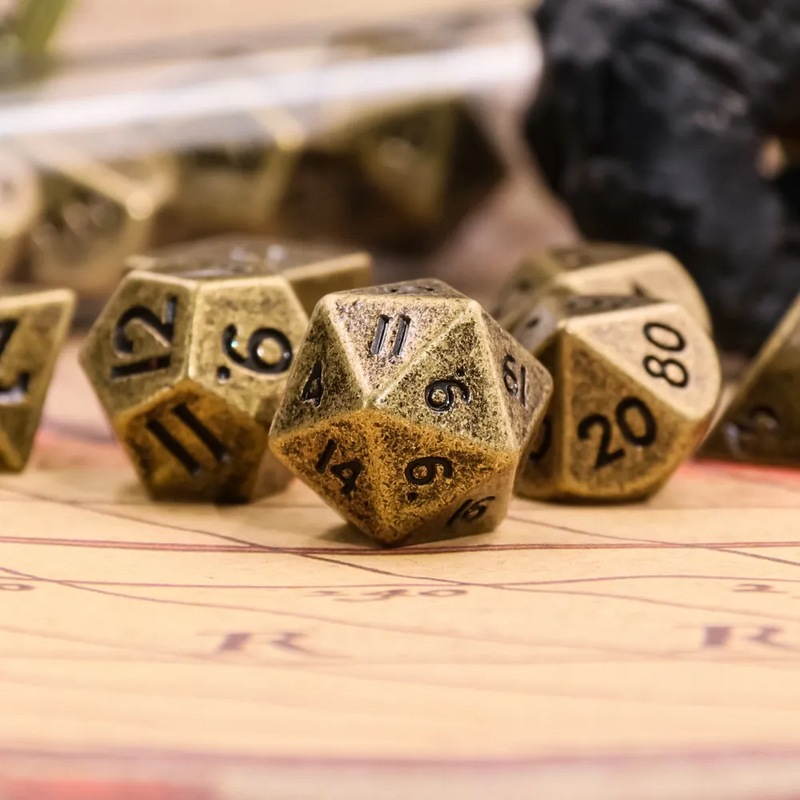 Mini Metal Dice - Gold