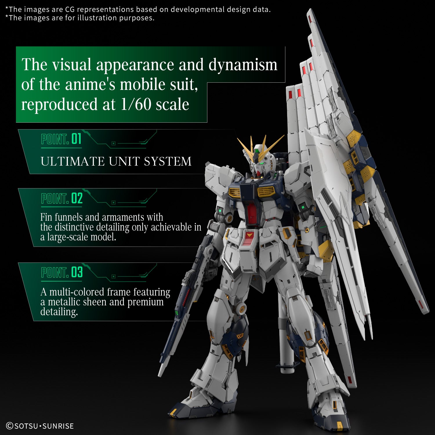 Bandai - Gundam - Perfect Grade Unleashed - 1/60 RX-93 Nu Gundam "Mobile Suit Gundam: Char's Counterattack"