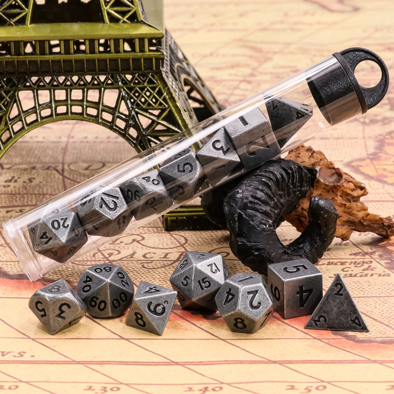 Silver - 7ct Metal Mini Dice Set