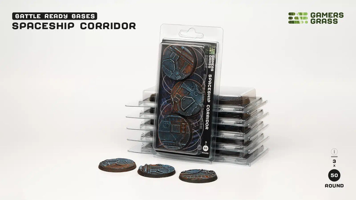 Gamers Grass - Battle Ready Bases - Spaceship Corridor - 50mm (3)