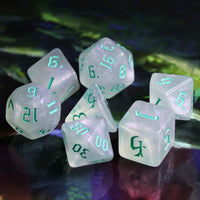 The Chaos - Teal Font - 7ct Dice Set