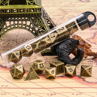 Gold - 7ct Metal Mini Dice Set