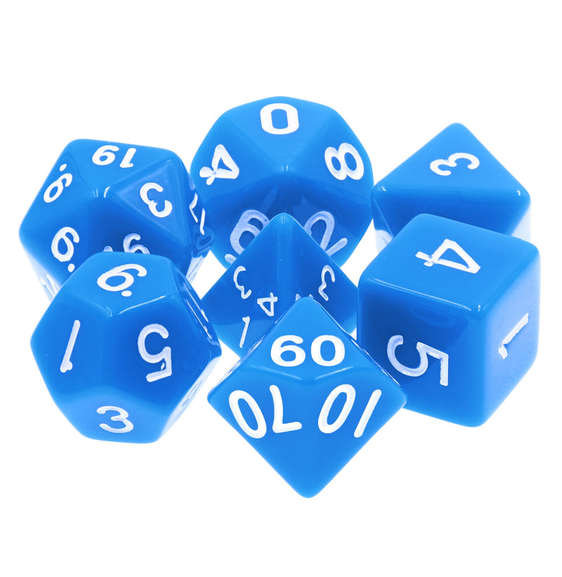 Blue Opaque Dice Set