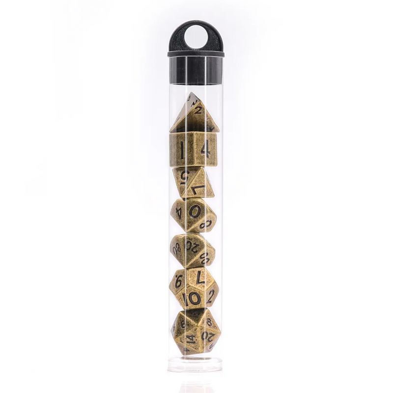 Gold - 7ct Metal Mini Dice Set
