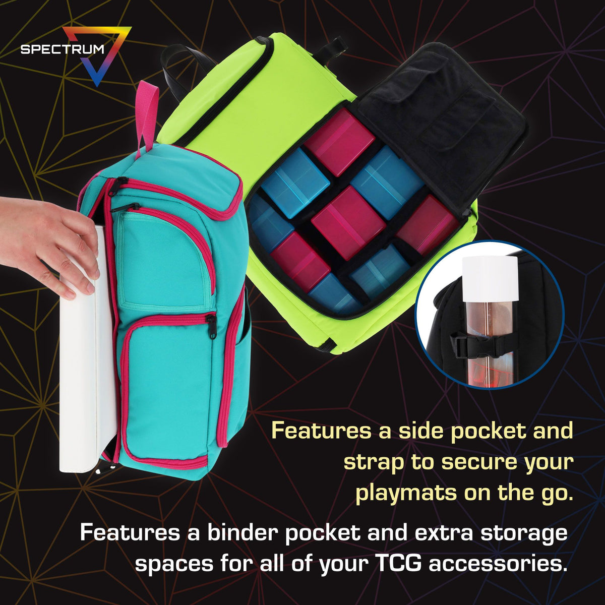 BCW Supplies - TCG Backpack - Cyber Pink/Teal