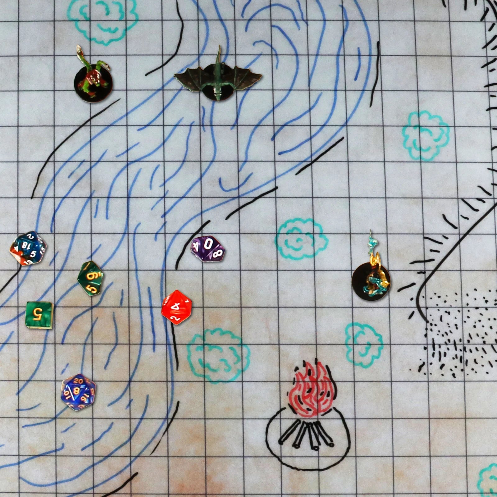 Enhance: Deluxe Rubber RPG Grid Mat Campaign Kit