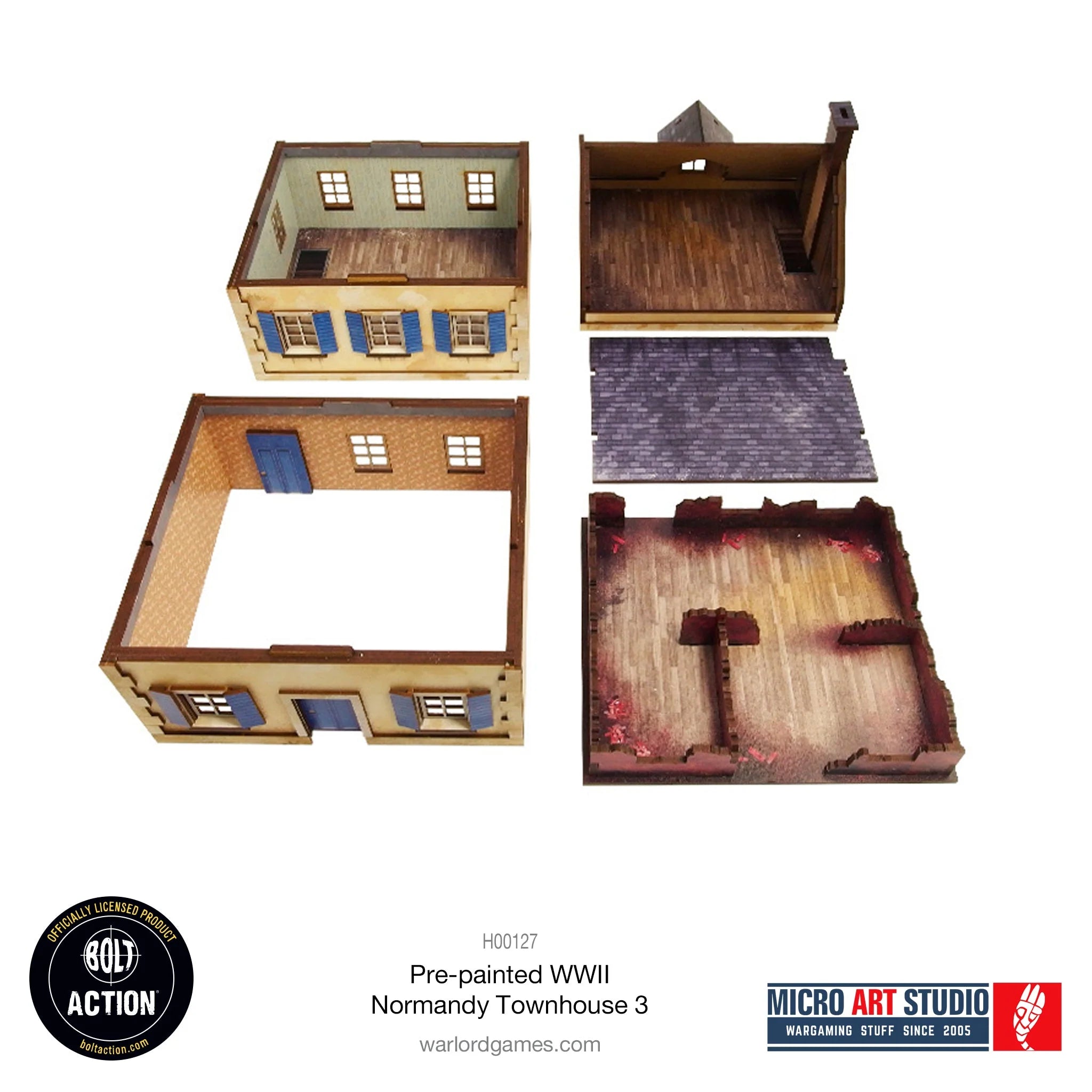 Bolt Action - Pre-painted WW2 Normandy Townhouse 3