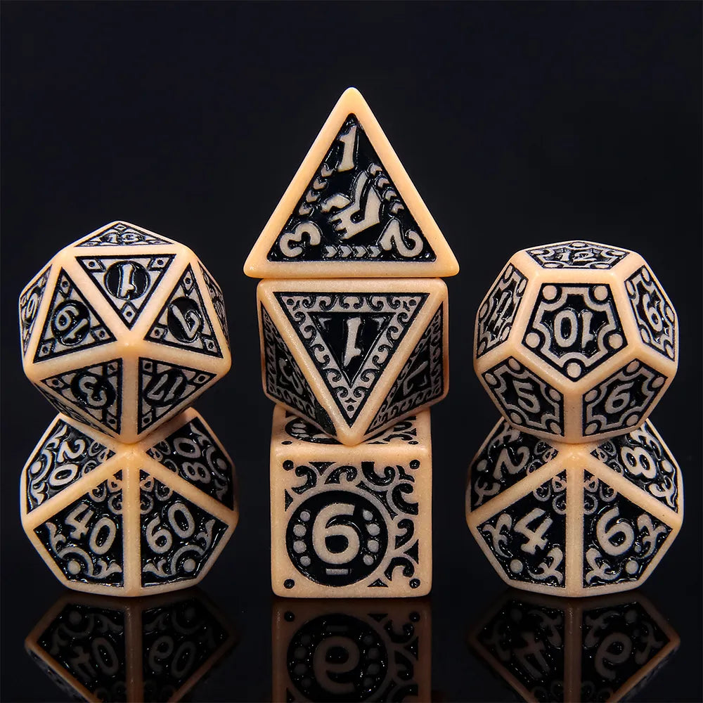 Magic Flame - Tan - 7ct Dice Set