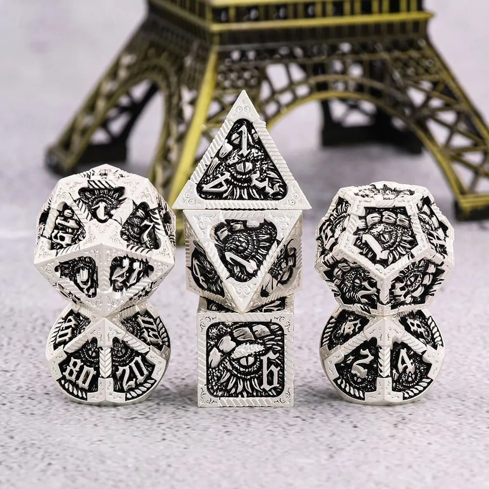 New Era Black- Metal 7ct Dice Set