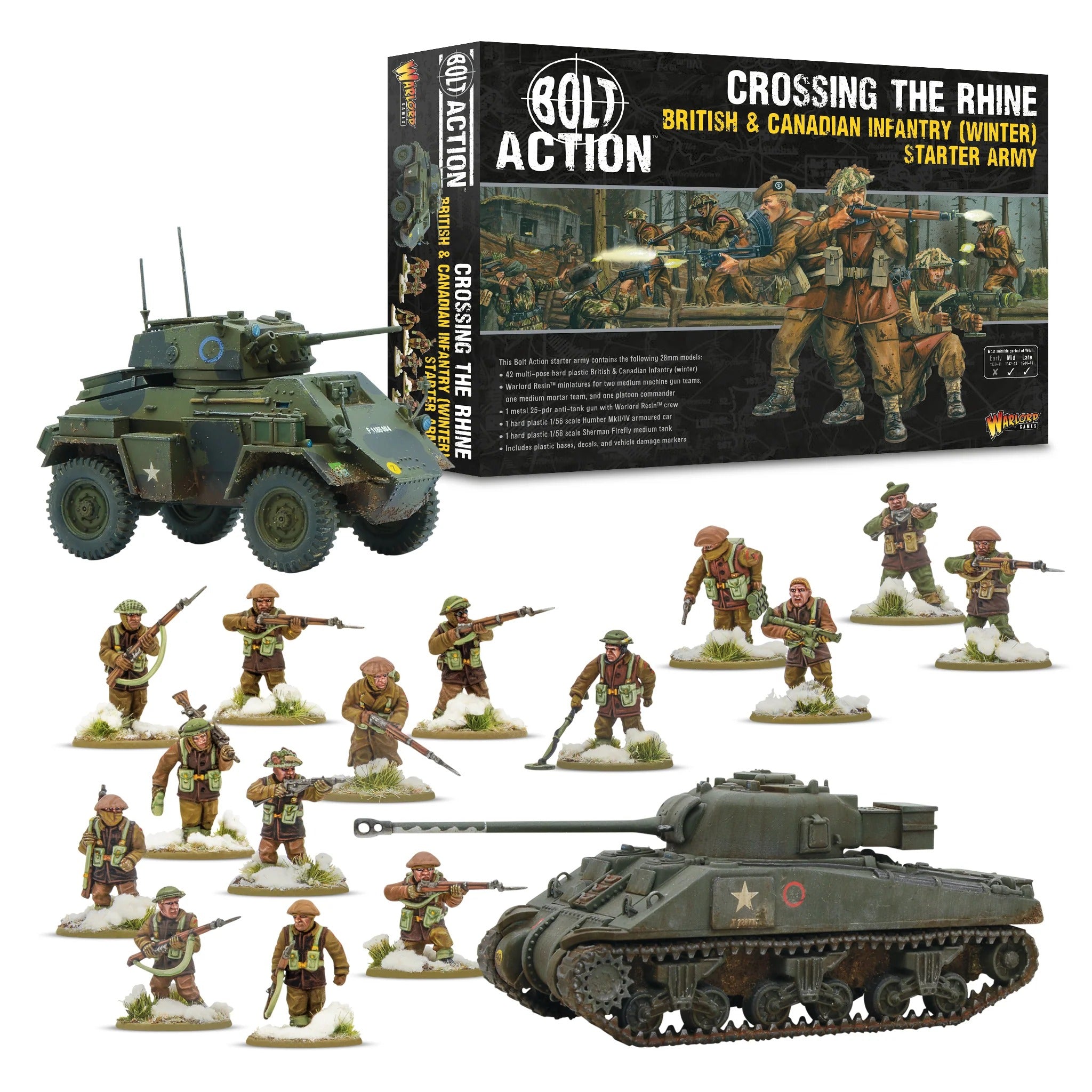 Bolt Action:  'Crossing the Rhine' - British & Canadian infantry (Winter) Starter Army