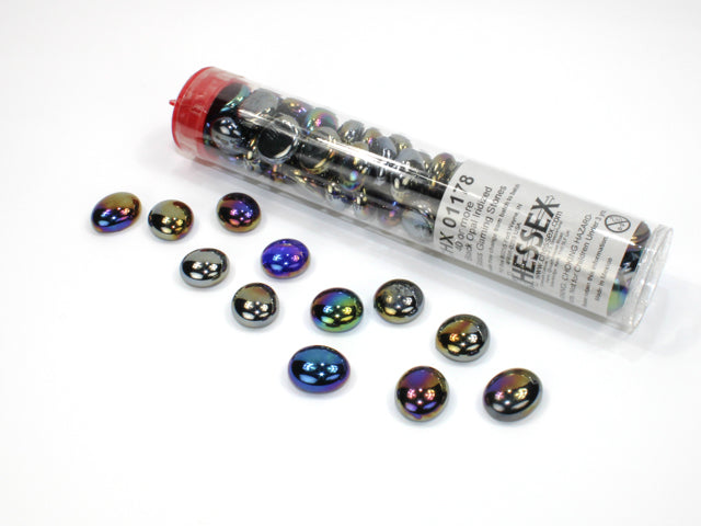 Chessex: Gaming Stones - Black Opal Iridized (40+)