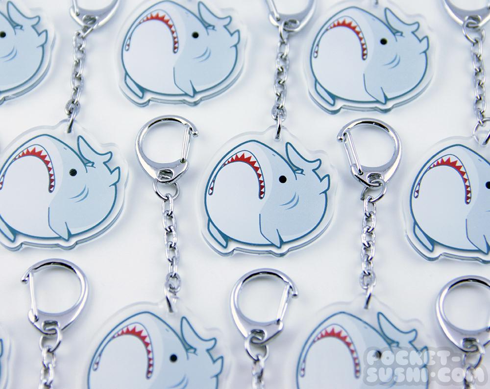 Pocket Sushi: Acrylic Keychain - Derpy Great White Shark