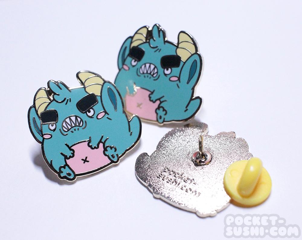 Pocket Sushi: Enamel Pin - Angry Monster
