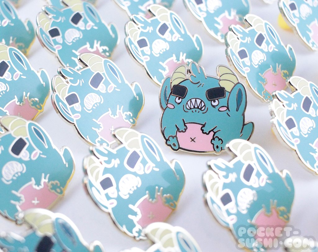Pocket Sushi: Enamel Pin - Angry Monster