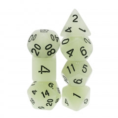 White - Glow in the Dark - 7ct Dice Set