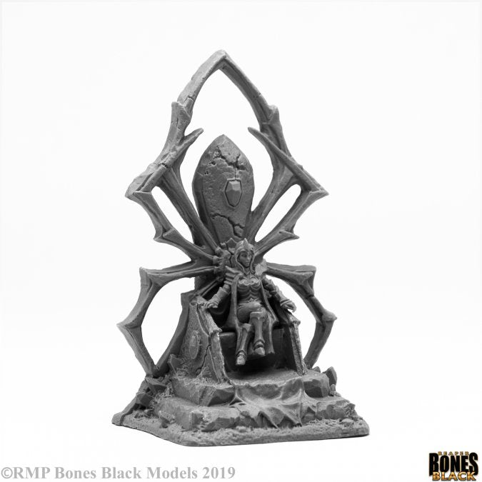 Reaper Miniatures: Bones Black- Dark Elf queen on Throne