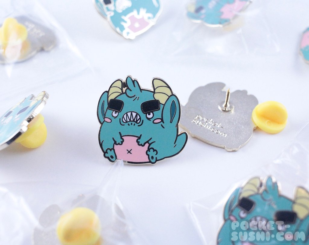 Pocket Sushi: Enamel Pin - Angry Monster