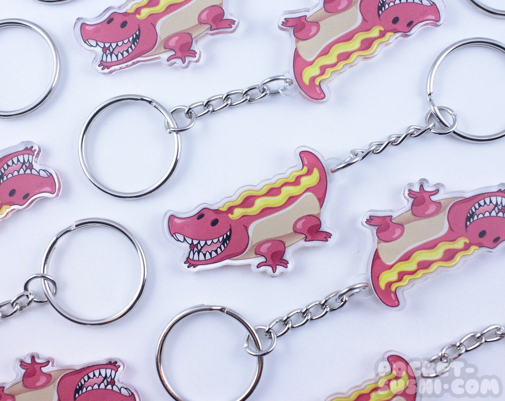 Pocket Sushi: Acrylic Keychain - Hot Dog Gator