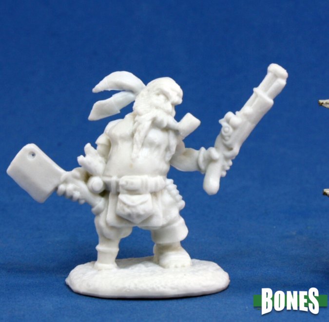 Reaper Miniatures:  Dark Heaven Bones - Gruff Grimecleaver, Dwarf Pirate