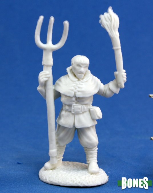 Reaper Miniatures:  Dark Heaven Bones - Townsfolk: Village Rioter