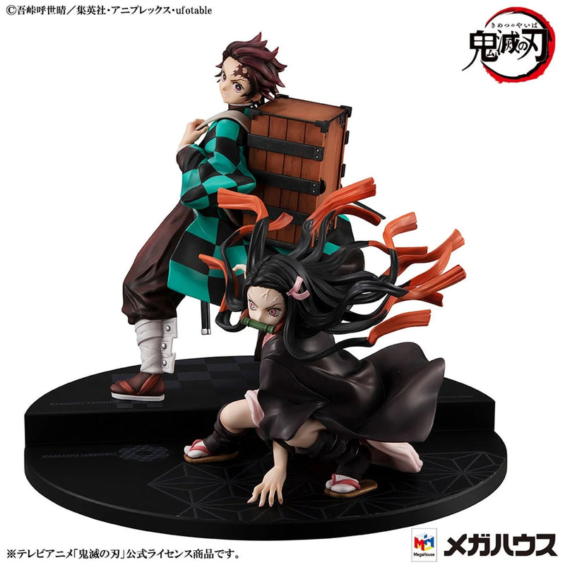 Demon Slayer: Kimetsu no Yaiba Tanjiro and Nezuko Kamado Brother and Sister Precious G.E.M. Series Statue Set