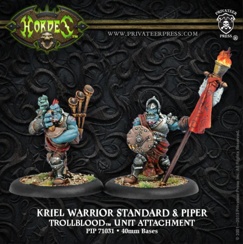 Hordes: Trollbloods - Kriel Warrior Standard & Piper