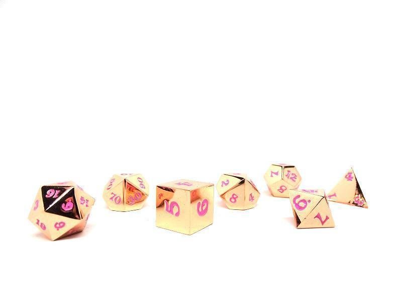 7 Piece Gold Metal Set-Pink Numbers with Case
