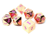 7 Piece Gold Metal Set-Pink Numbers with Case