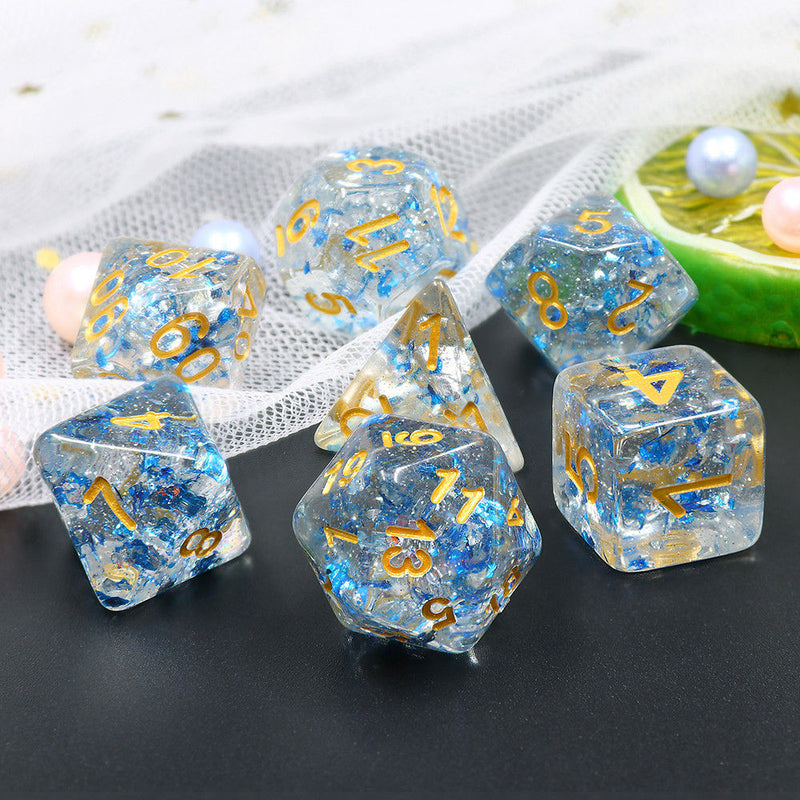 METALLIC SAPPHIRE DICE SET