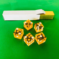 Seriallized Casino Dice 19mm (Yellow) (Set of 5)