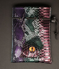 Dragon Hide Dice Bag With Eye  (Green & Purple Bag Yellow Eye) 12A