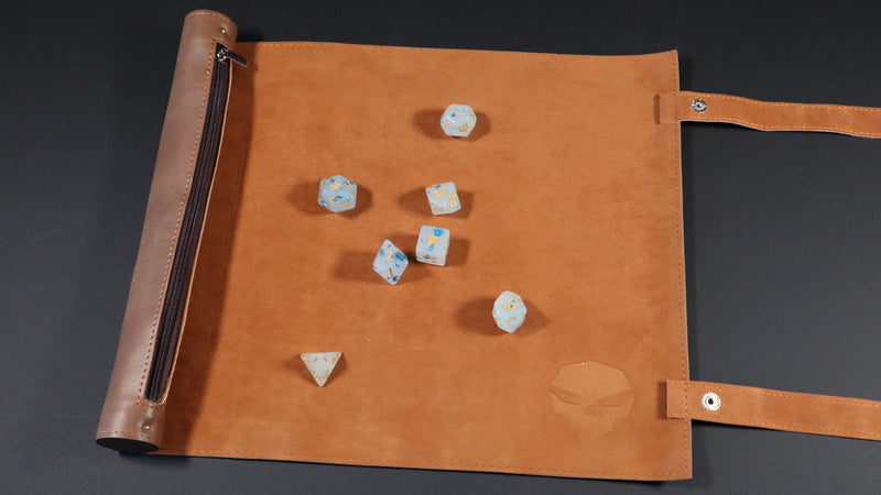 Geeky Villain Brand: Dice Mat and Storage - Light Brown