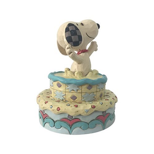 Peanuts Snoopy Jumping Out Birthday Cake Surprise by Jim Shore Statue