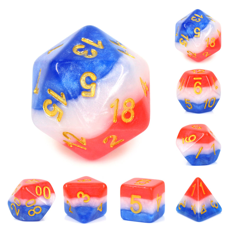 Red, White & Blue - 7ct Dice Set